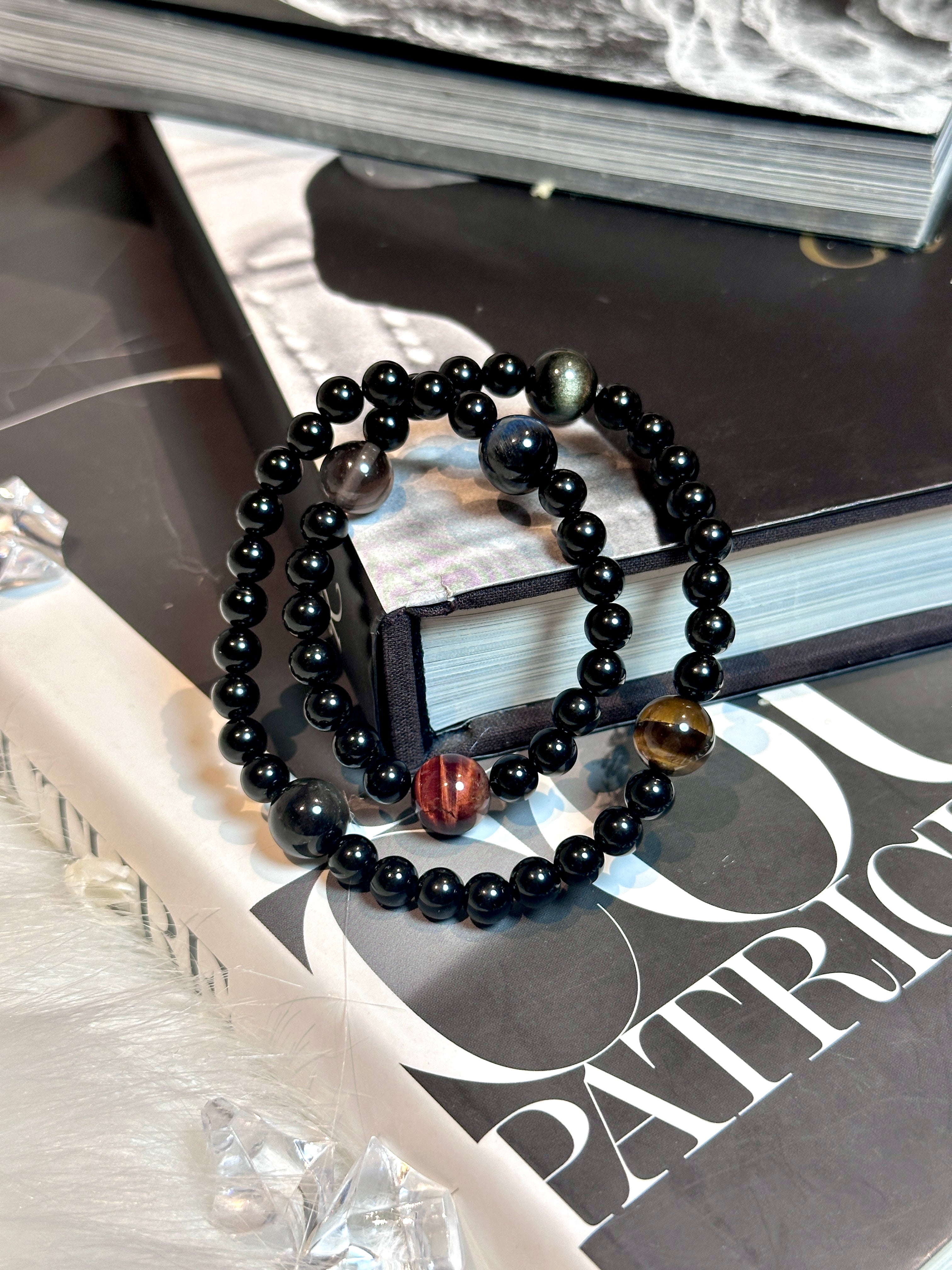Hercules — Obsidian Double-Wrap Bracelet